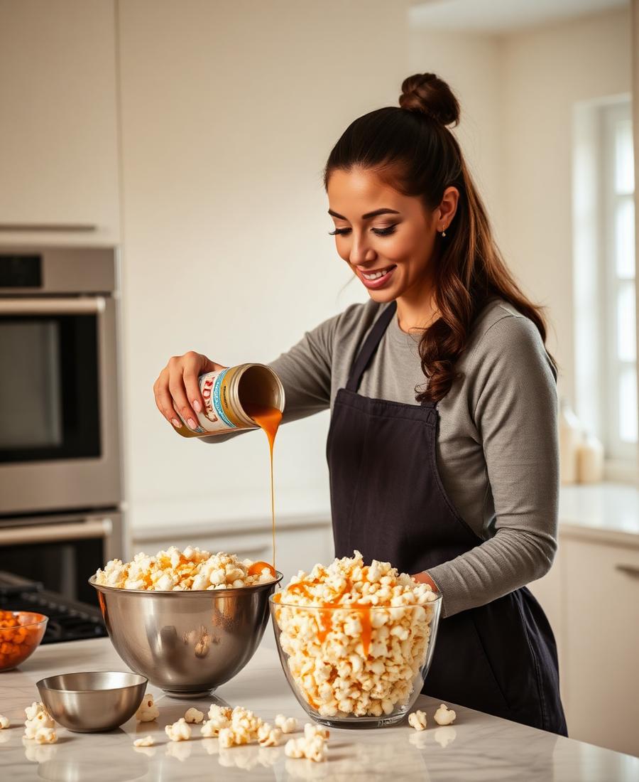 Creadora preparando palomitas