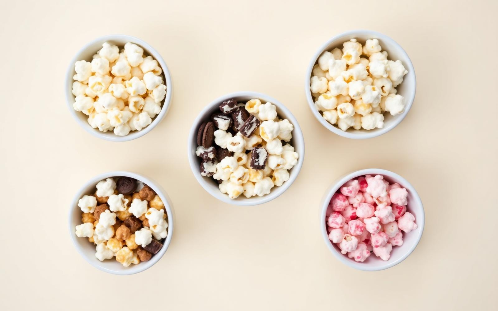 Variedad de sabores de palomitas gourmet